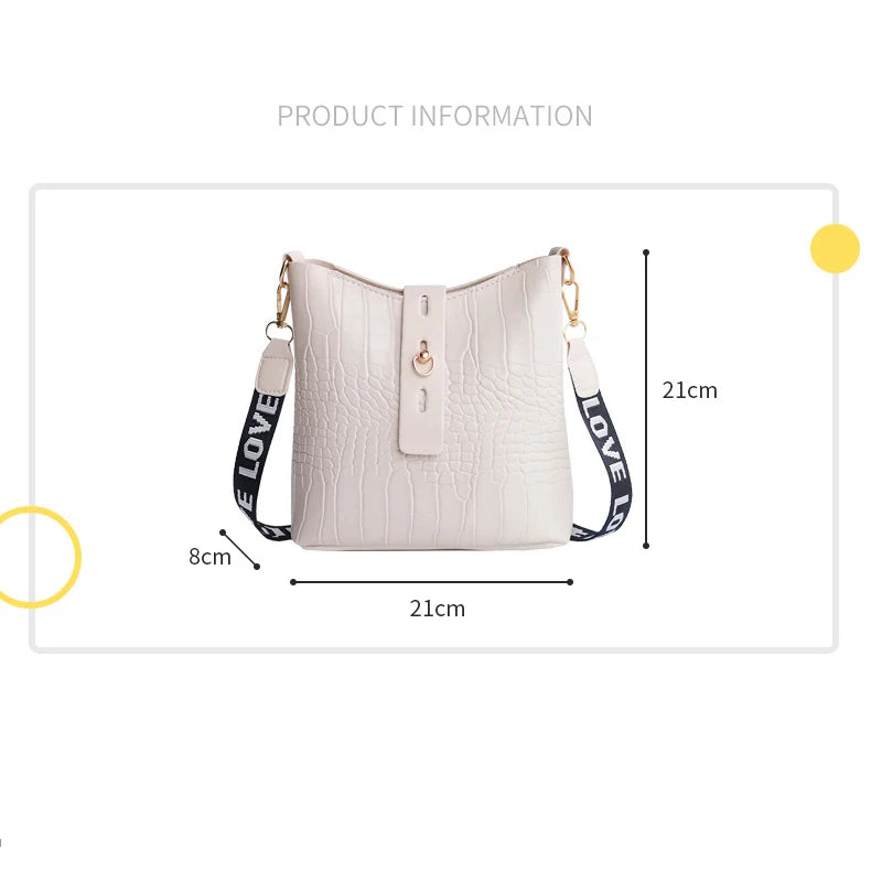 Crocodile Women Ladies Messenger Bags PU Leather Crossbody Shoulder Bag Small