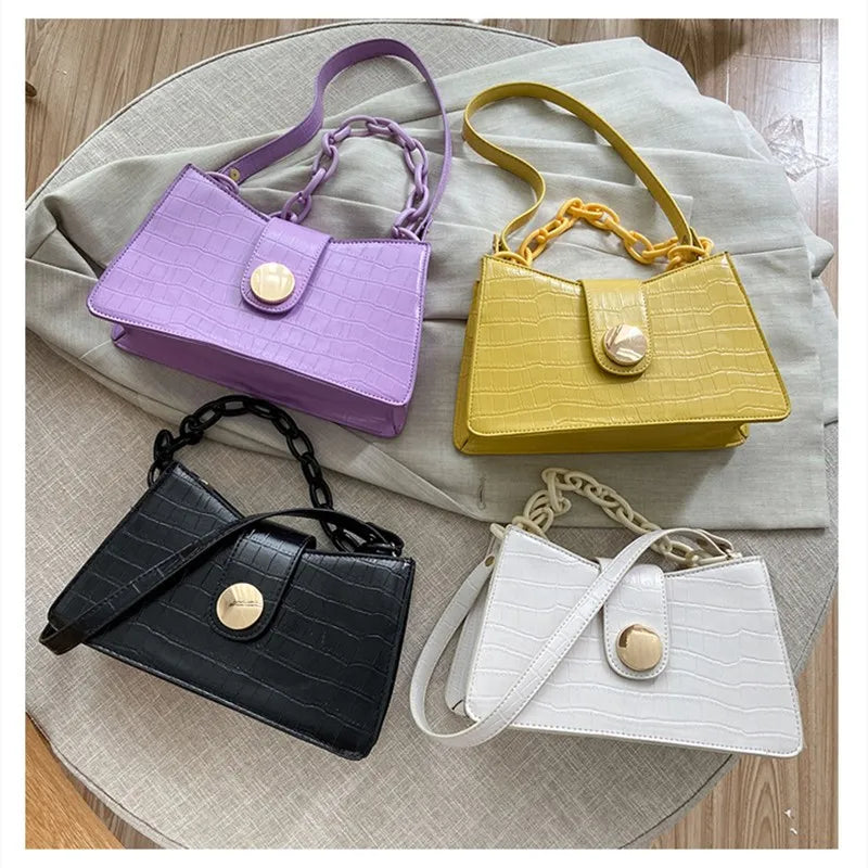 Crocodile Shoulder Bag High Purple