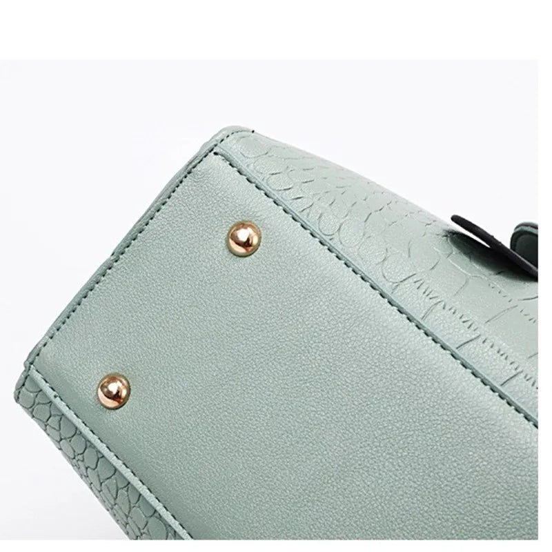 Crocodile Pattern Pu Leather Bag Large Women Leather Handbags