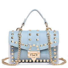 Cross Body Bags Transparent Purse Chains Rivet Women Handbags
