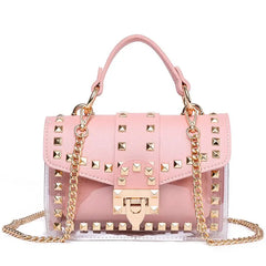 Cross Body Bags Transparent Purse Chains Rivet Women Handbags