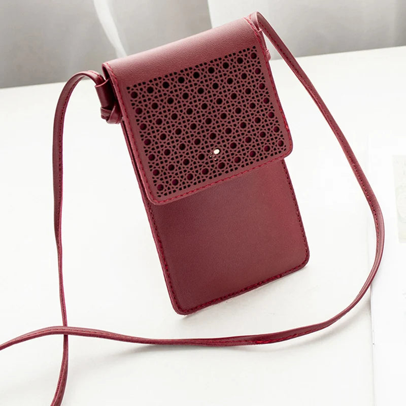 Cross Body Mobile Phone Bag with Clear Window Touch Screen