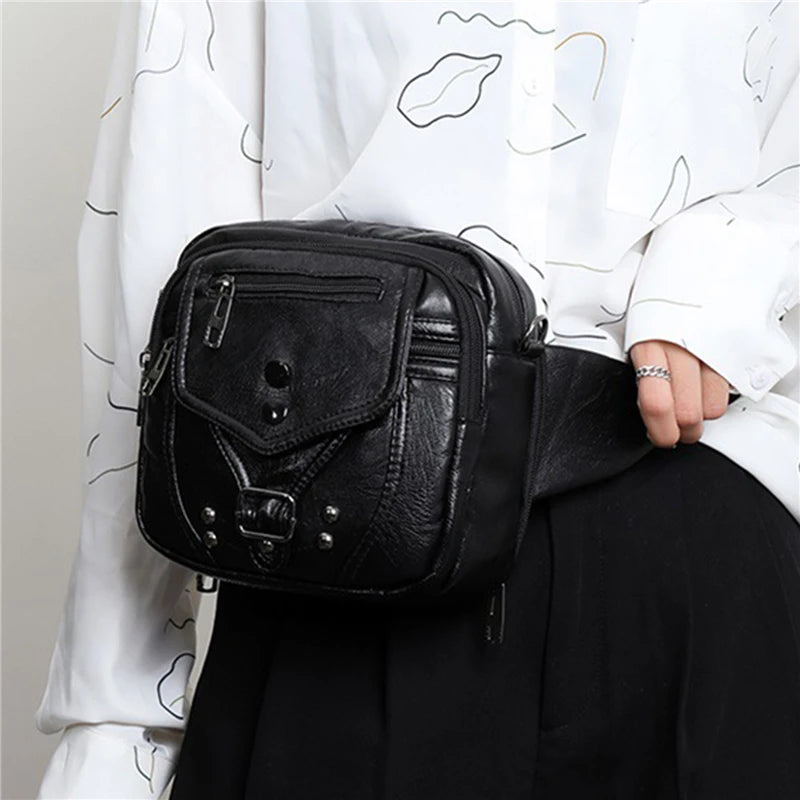 Cross Body Shoulder Bag Women Handbags Pu Leather Purses Vintage Crossbodys Mess
