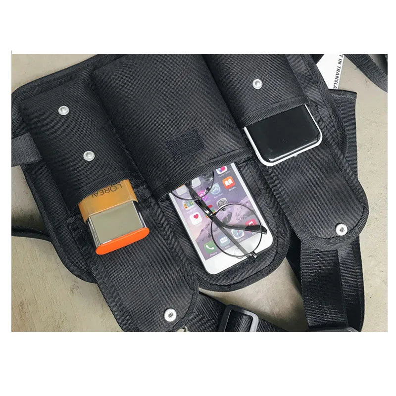 Punk Style Fanny Pack Chest Bag Men Streetwear Tactical Vest Bag