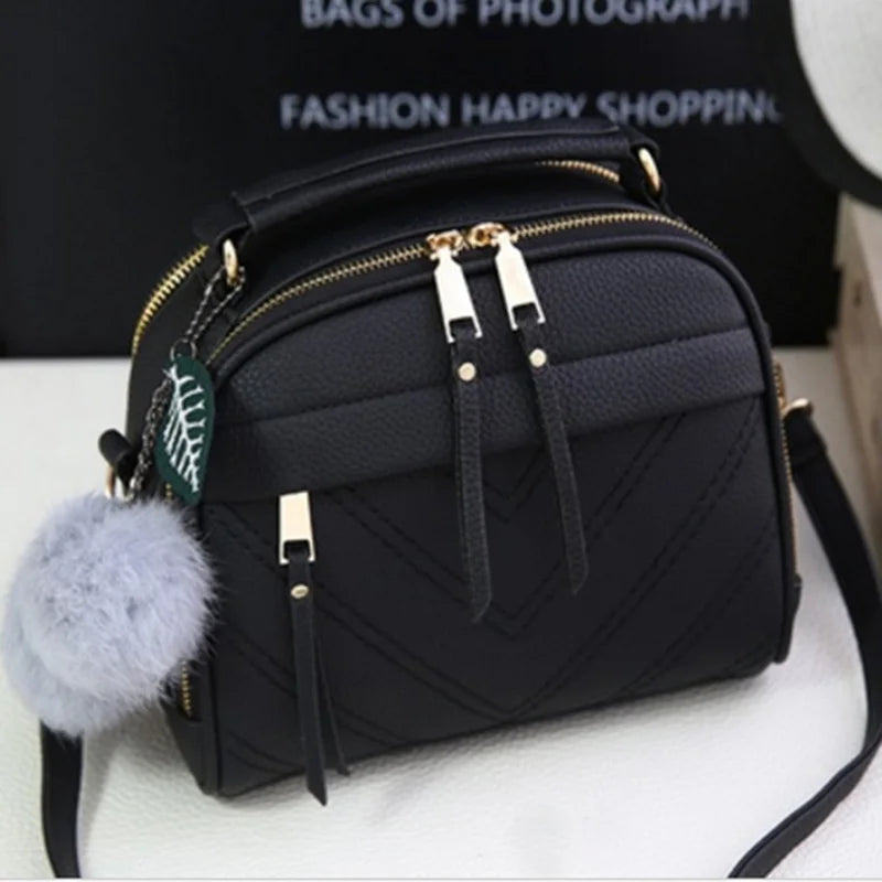 Tassel Messenger Bag PU Leather Handbag Casual Shoulder Bag Female Tote
