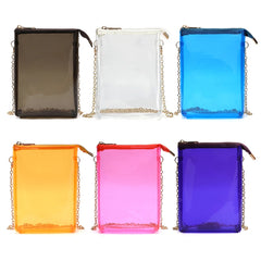 Clear PVC Crossbody Bag Chain Shoulder Purse Jelly Handbags