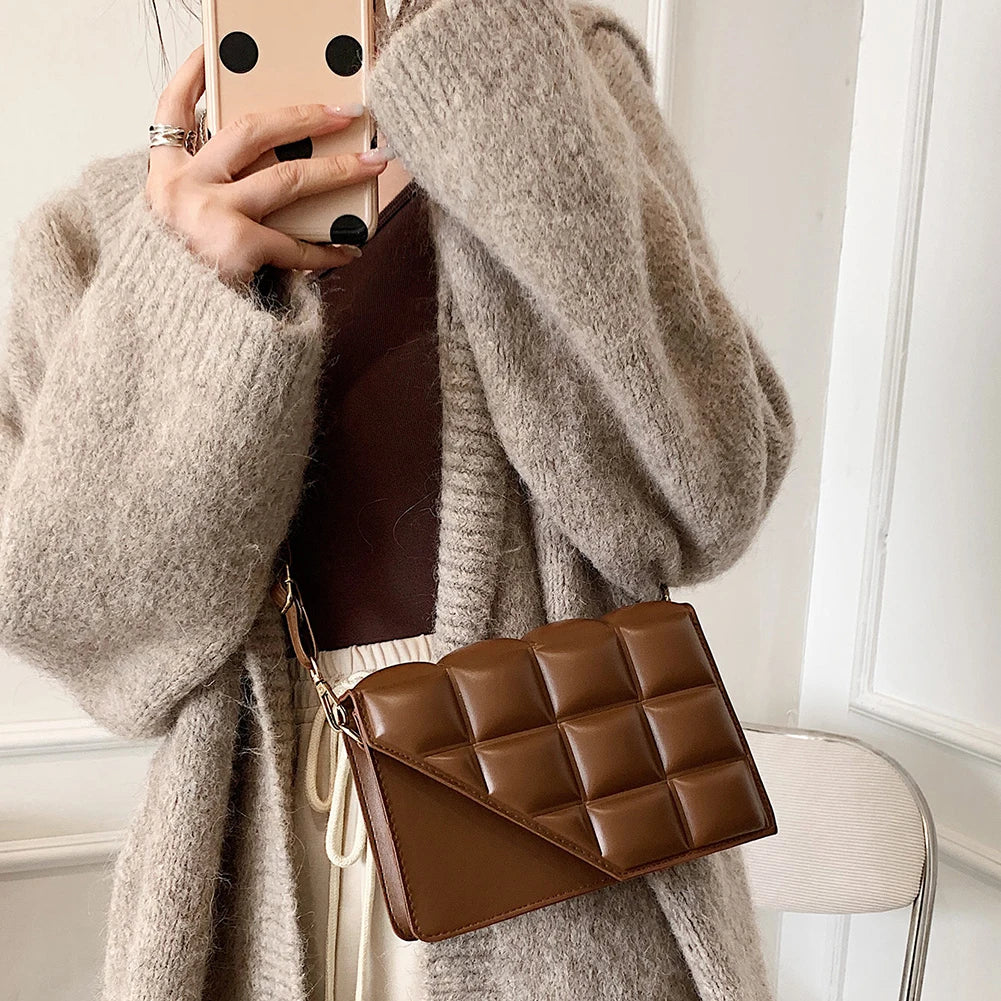 Crossbody Bag Leather Chain Flap Shoulder Messenger Female Casual Handbag