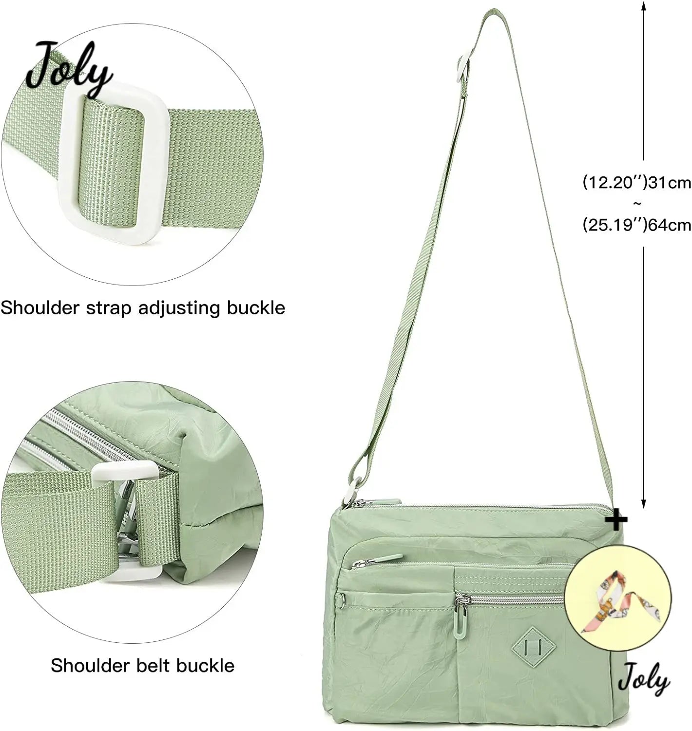 Waterproof Crossbody Bag for Women Lightweight Shoulder Handbag