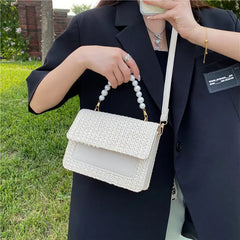 Crossbody Bag Women Shoulder Bag Female Handbag Purse Straw Beaded
