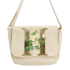 Golden Flower Letter Name Pattern Crossbody Bag for Women