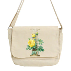 Golden Flower Letter Name Pattern Crossbody Bag for Women