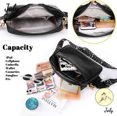 Leopard Adjustable Strap Crossbody Bag Vegan Leather Purse Zipped Handbag