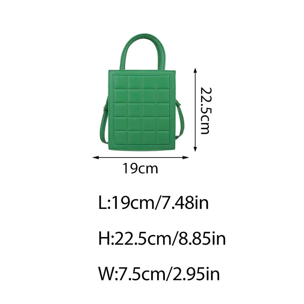 Plaid Pattern Crossbody Bag Women Tote Clutch PU Leather Handbag