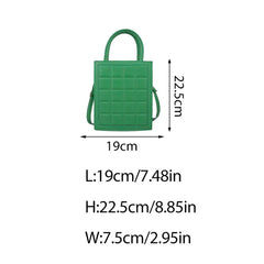 Plaid Pattern Crossbody Bag Women Tote Clutch PU Leather Handbag