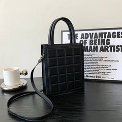 Plaid Pattern Crossbody Bag Women Tote Clutch PU Leather Handbag