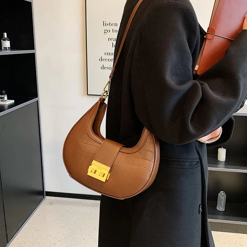 Crossbody Bags For Women PU Leather Underarm Bag Western Style Messenger Bags