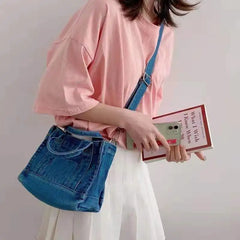 Denim Crossbody Shoulder Bag Travel Tote Messenger Handbag