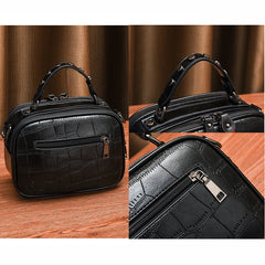 Crocodile Texture Leather Crossbody Bag for Women
