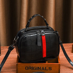 Crocodile Texture Leather Crossbody Bag for Women