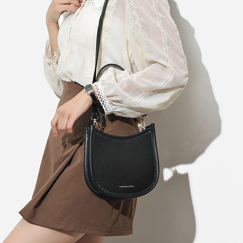 Leather Crossbody Bag for Women, Shoulder Messenger Handbag