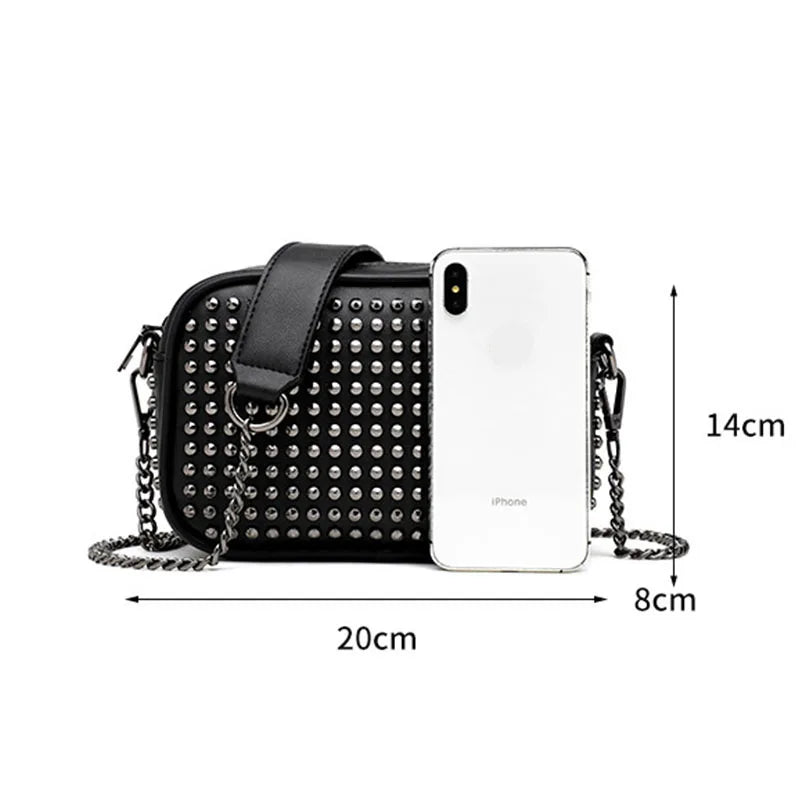 Rivet Chain Shoulder Bag Small Female Messenger Bags High Mini Clutch Bag