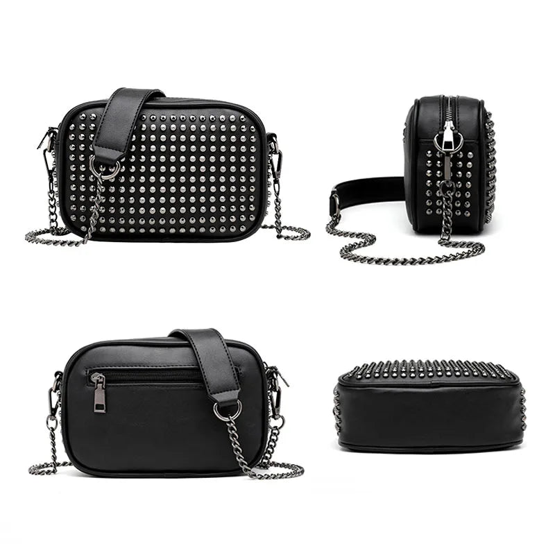 Rivet Chain Shoulder Bag Small Female Messenger Bags High Mini Clutch Bag