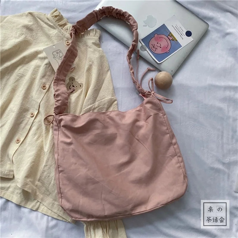 Canvas Crossbody Bag Large Capacity Vintage Retro Style