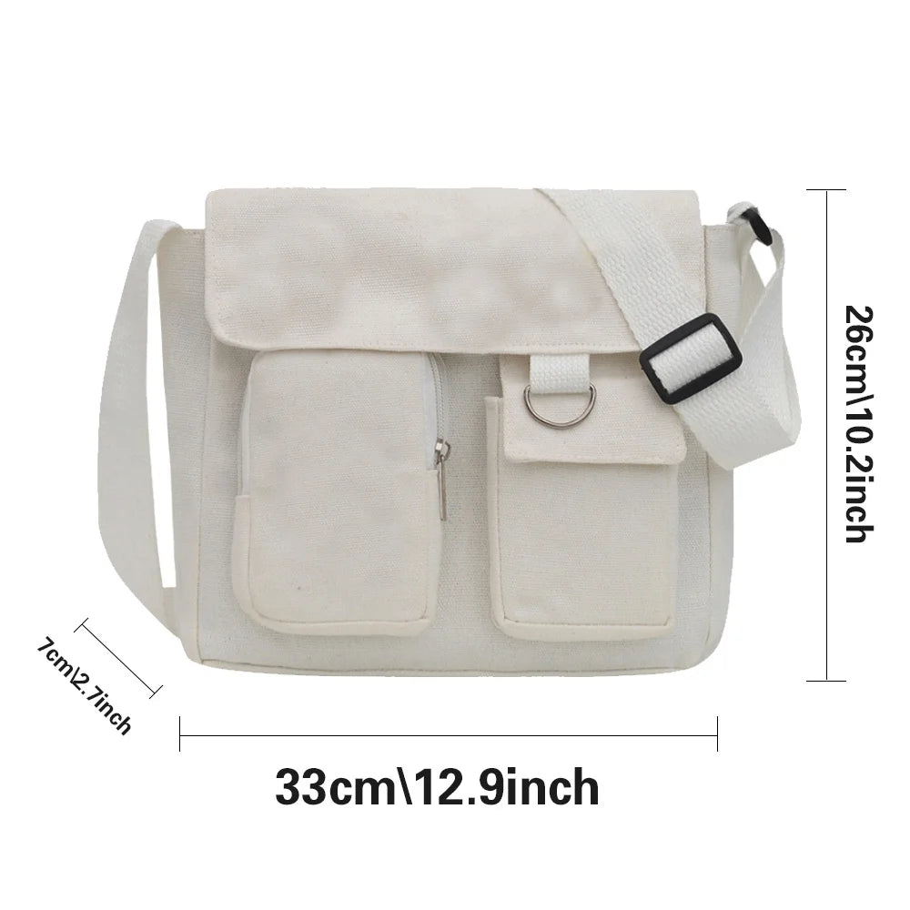 Canvas Crossbody Bag Women Large Capacity Shoulder Bag