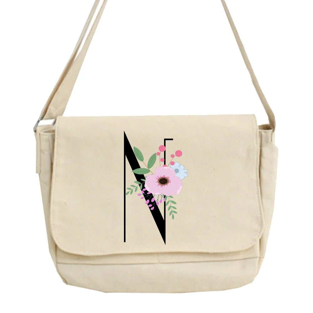 Flower Pattern Crossbody Bag Large Capacity Shoulder Handbag