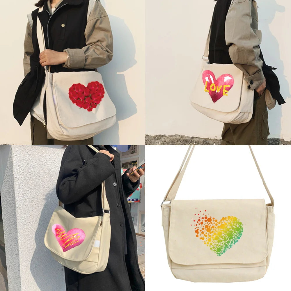 Love Pattern Large Crossbody Bag for Women