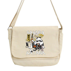Samurai Pattern Crossbody Bag Women Large Capacity Messenger Shoulder Purse Hand