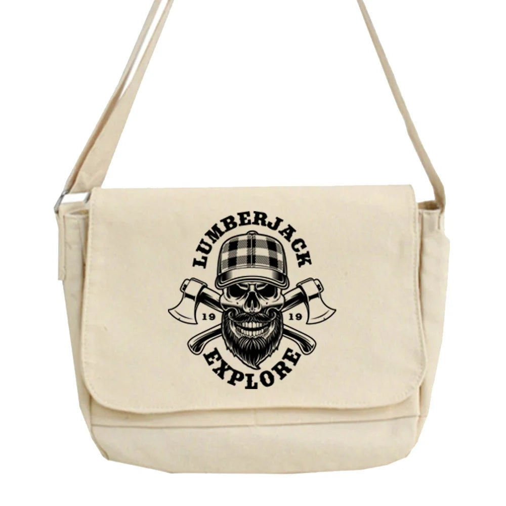 Skull Pattern Crossbody Bag Large Capacity Messenger Purse Handbag