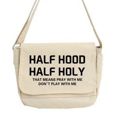Large Capacity Crossbody Bag for Women Text Pattern Shopper Purse