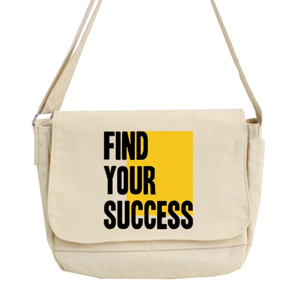Word Pattern Crossbody Bag Large Capacity Shoulder Messenger for Women