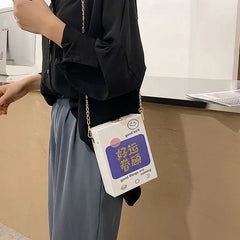 Crossbody Bags Women Letter Printed Casual Chain Mini Shoulder Bags