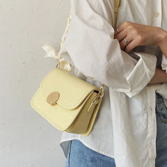 Crossbody Bag Women Solid Ribbons Sweet OL Small Tote Casual Travel Shoulder