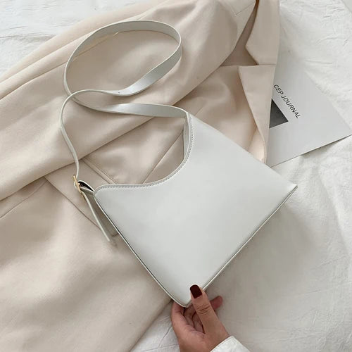 Women's Crossbody Bag Solid PU Leather Shoulder Purse