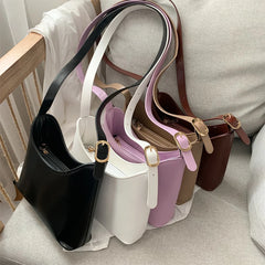 Women's Crossbody Bag Solid PU Leather Shoulder Purse