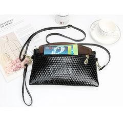 Women's PU Lattice Shoulder Bag with Wrist Strap