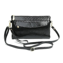 Women's PU Lattice Shoulder Bag with Wrist Strap