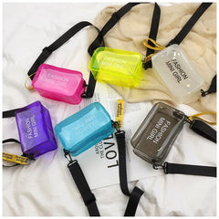 Women's Crossbody Bag Candy Letter Mini Shoulder Messenger PVC Jelly Tote