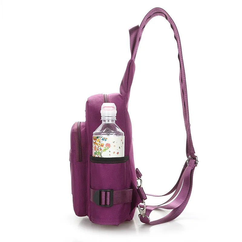 Nylon Chest Pack Crossbody Bag for Women