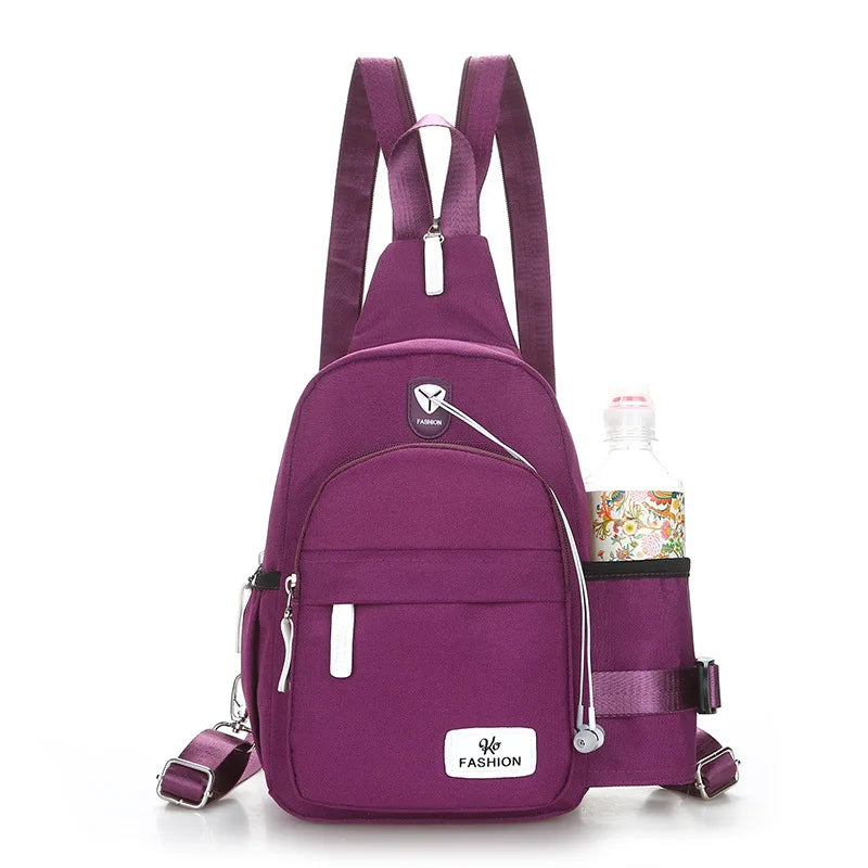 Nylon Chest Pack Crossbody Bag for Women