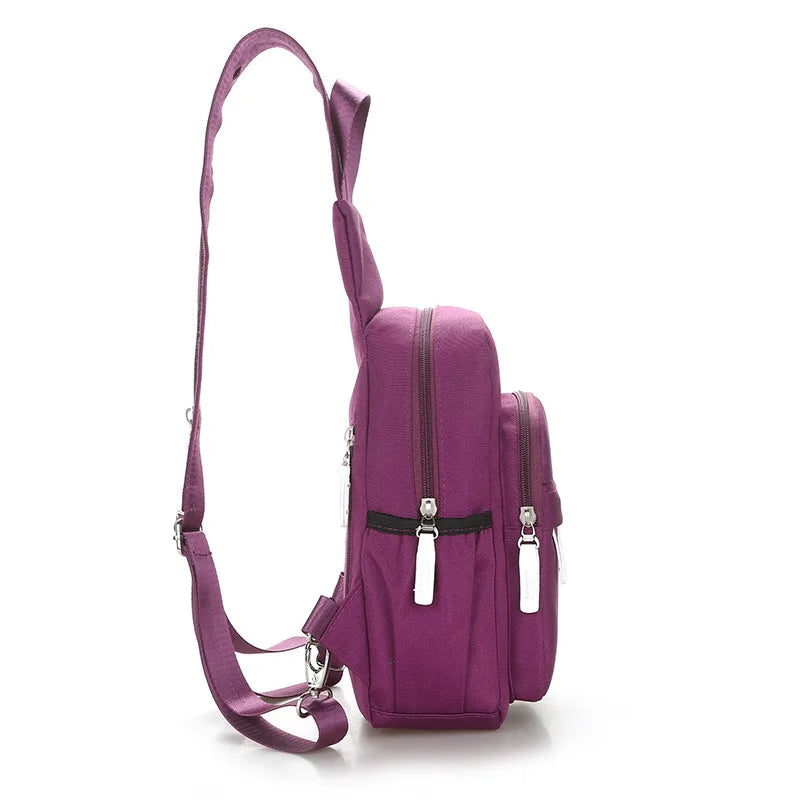 Nylon Chest Pack Crossbody Bag for Women