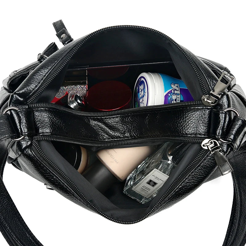 Large Capacity Crossbody Bag Soft Shoulder Travel Handbag Vintage Sac
