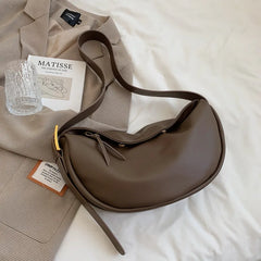 Large Capacity Crossbody Bag Solid Soft Shoulder Handbag