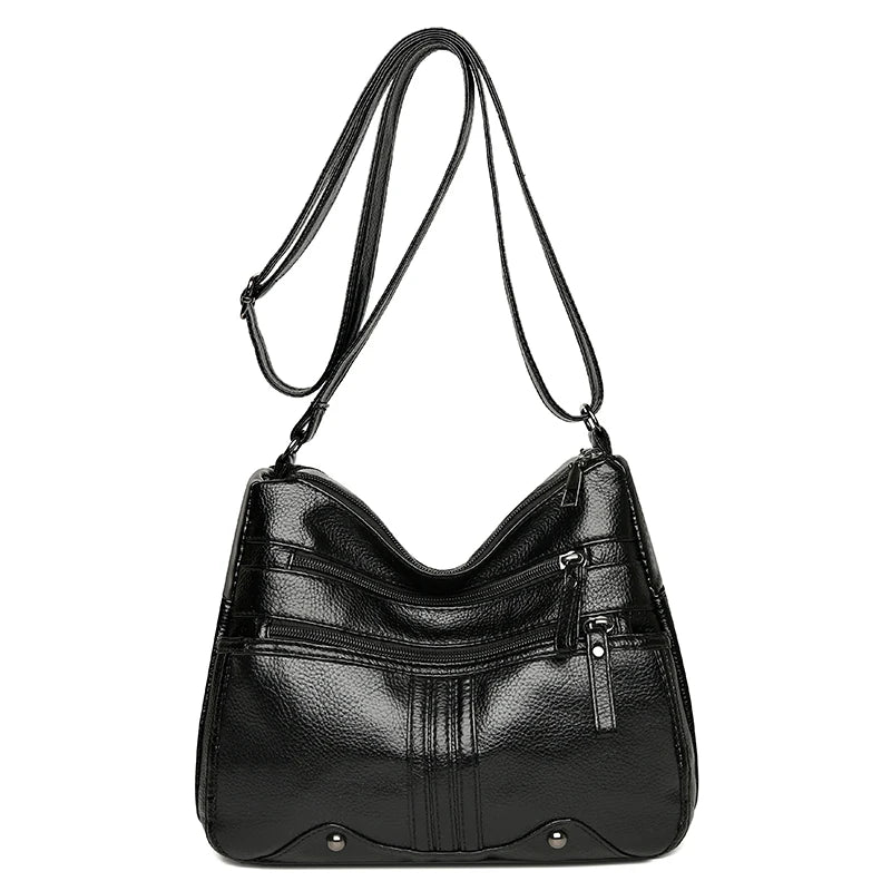 Large Capacity Crossbody Bag Soft Shoulder Travel Handbag Vintage Sac