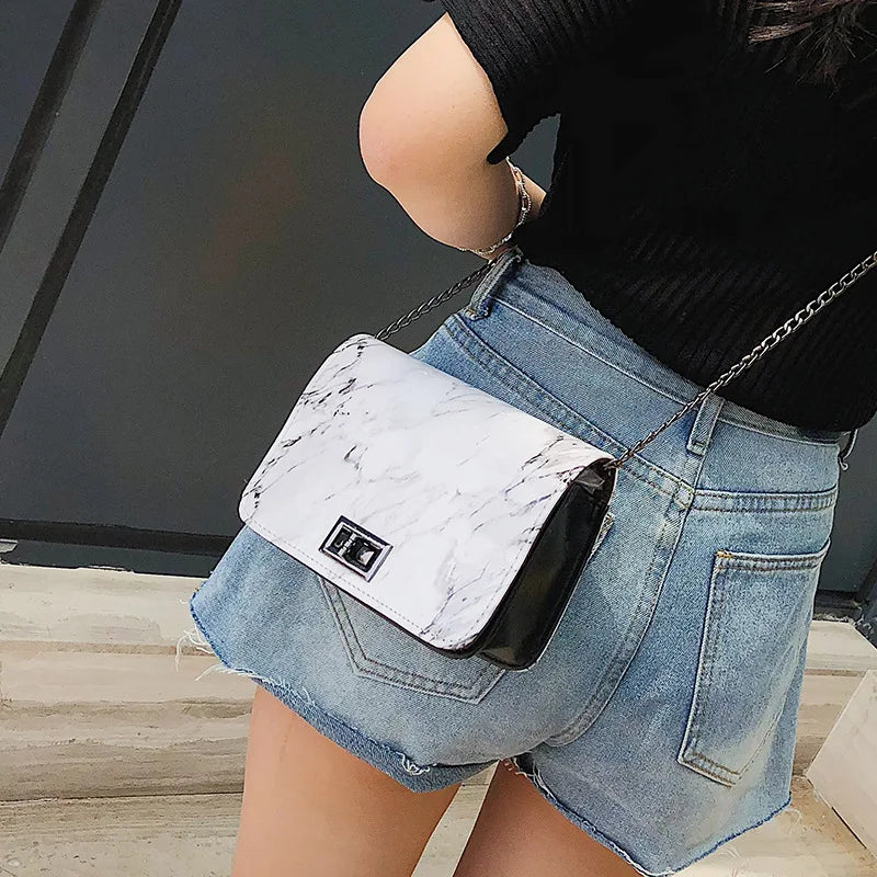 Crossbody Bag for Women Marble Pattern Shoulder Bag