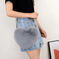 Rex Rabbit Fur Love Bag Chain Bag Shoulder Cross-chain Female Bag