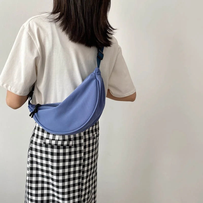Canvas Sling Bag Women Style Hobos Chest Bag Shoulder Bag